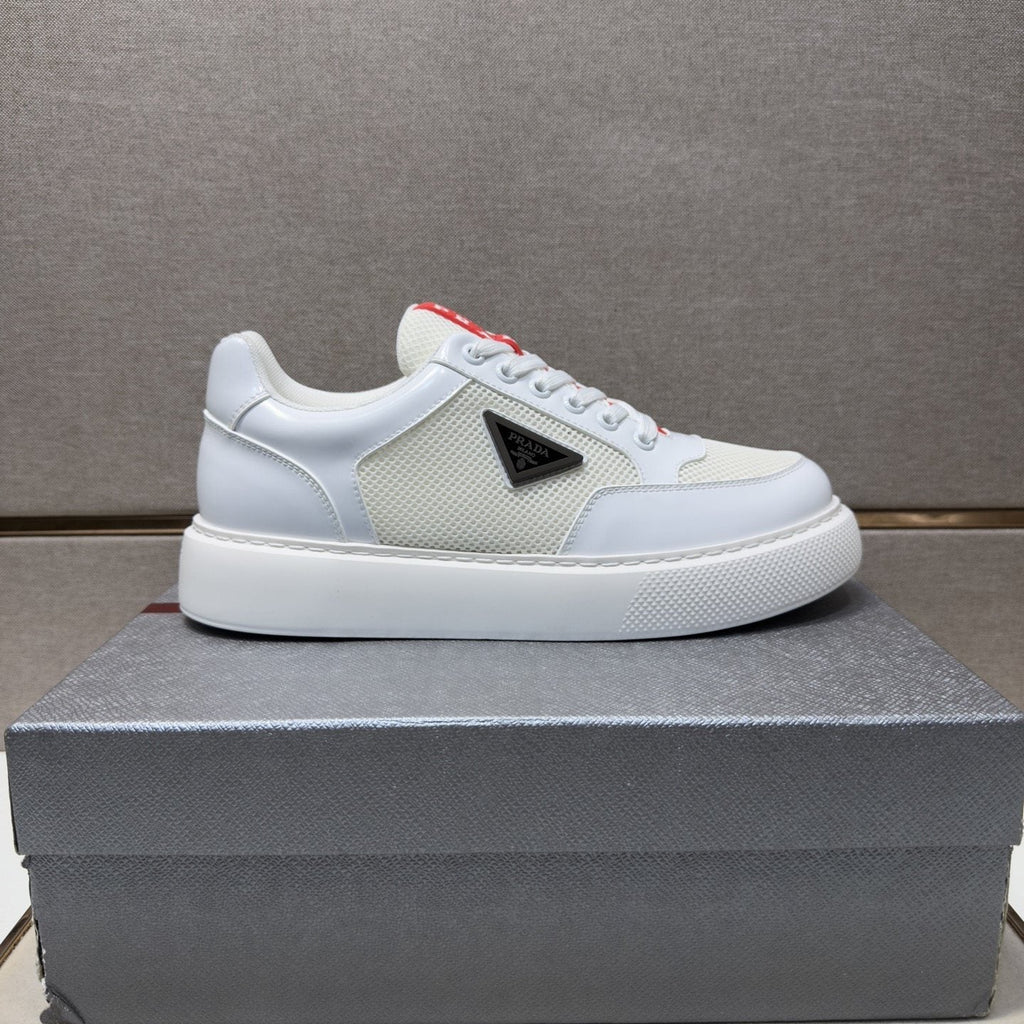 Prada Men's Mesh Panel Low-Top Sneakers