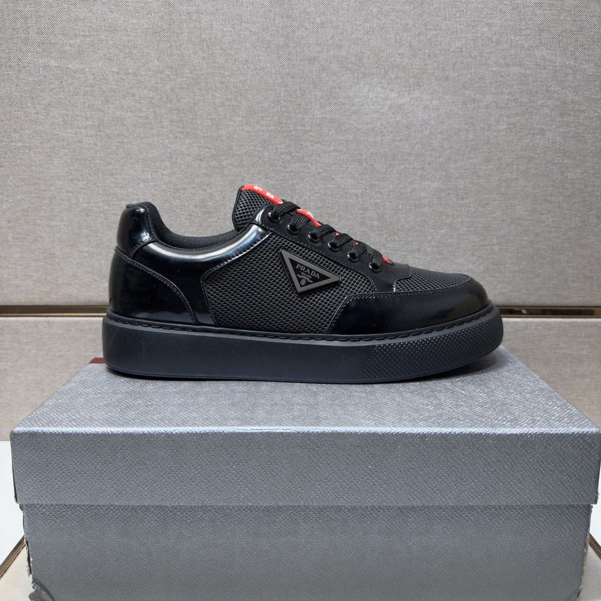 Prada Men's Mesh Panel Low-Top Sneakers