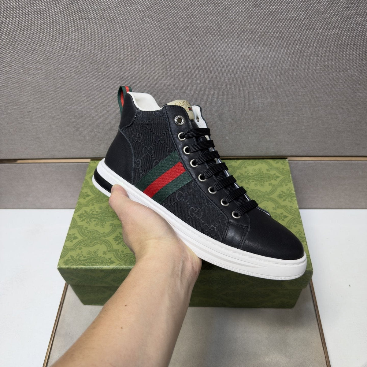 Gucci Men's Striped High-Top Sneakers