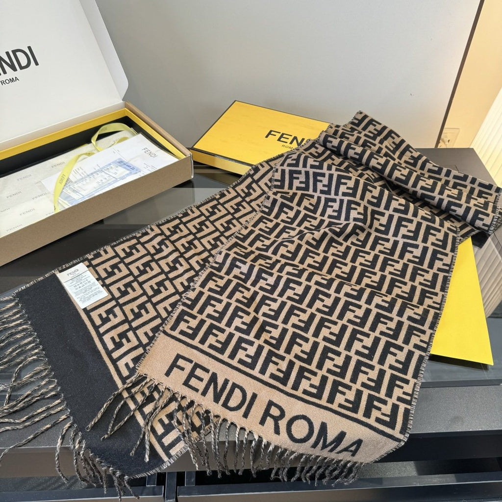 Fendi FF Logo Fringe Scarf