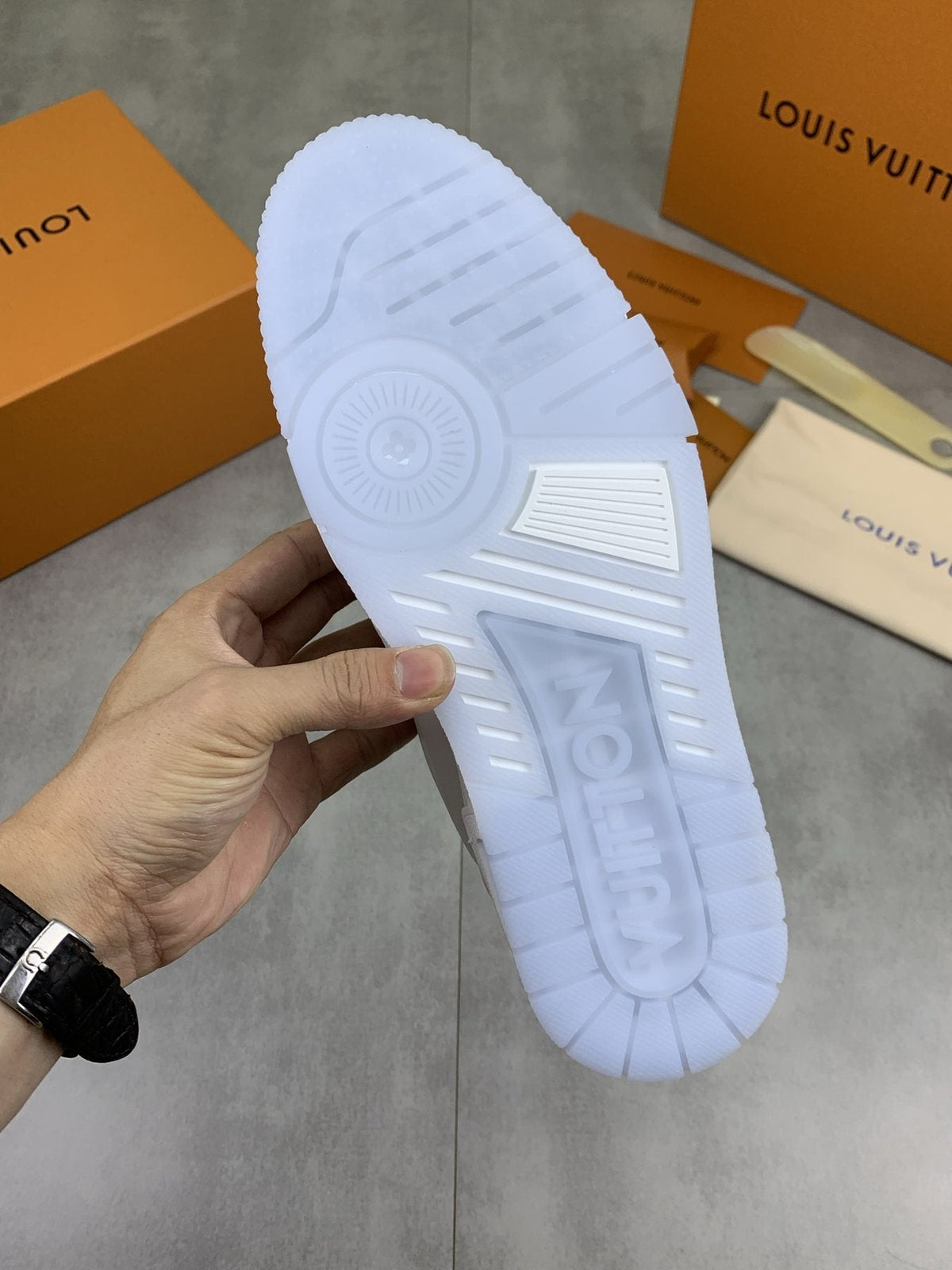 Louis Vuitton Floral Low-Top Sneakers - White, Gray & Yellow