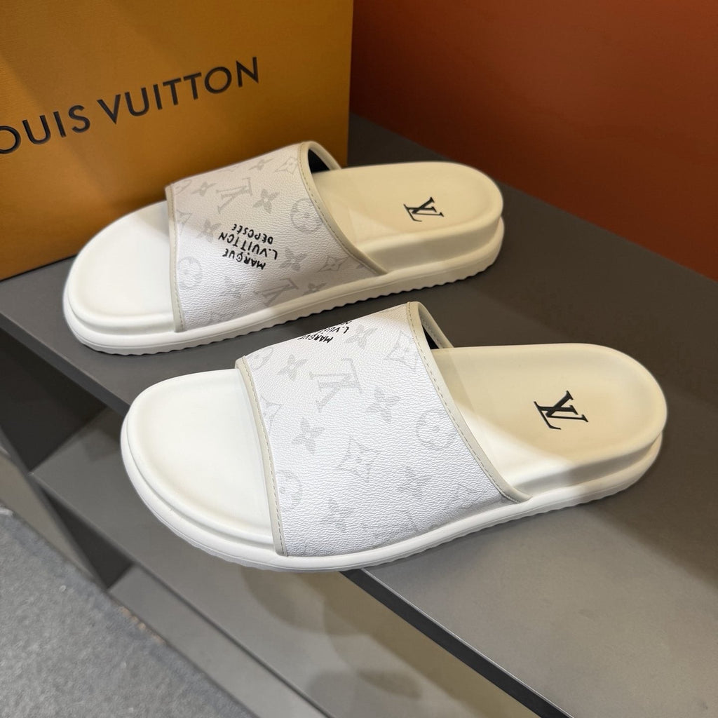Louis Vuitton Monogram Pattern Slide Sandals