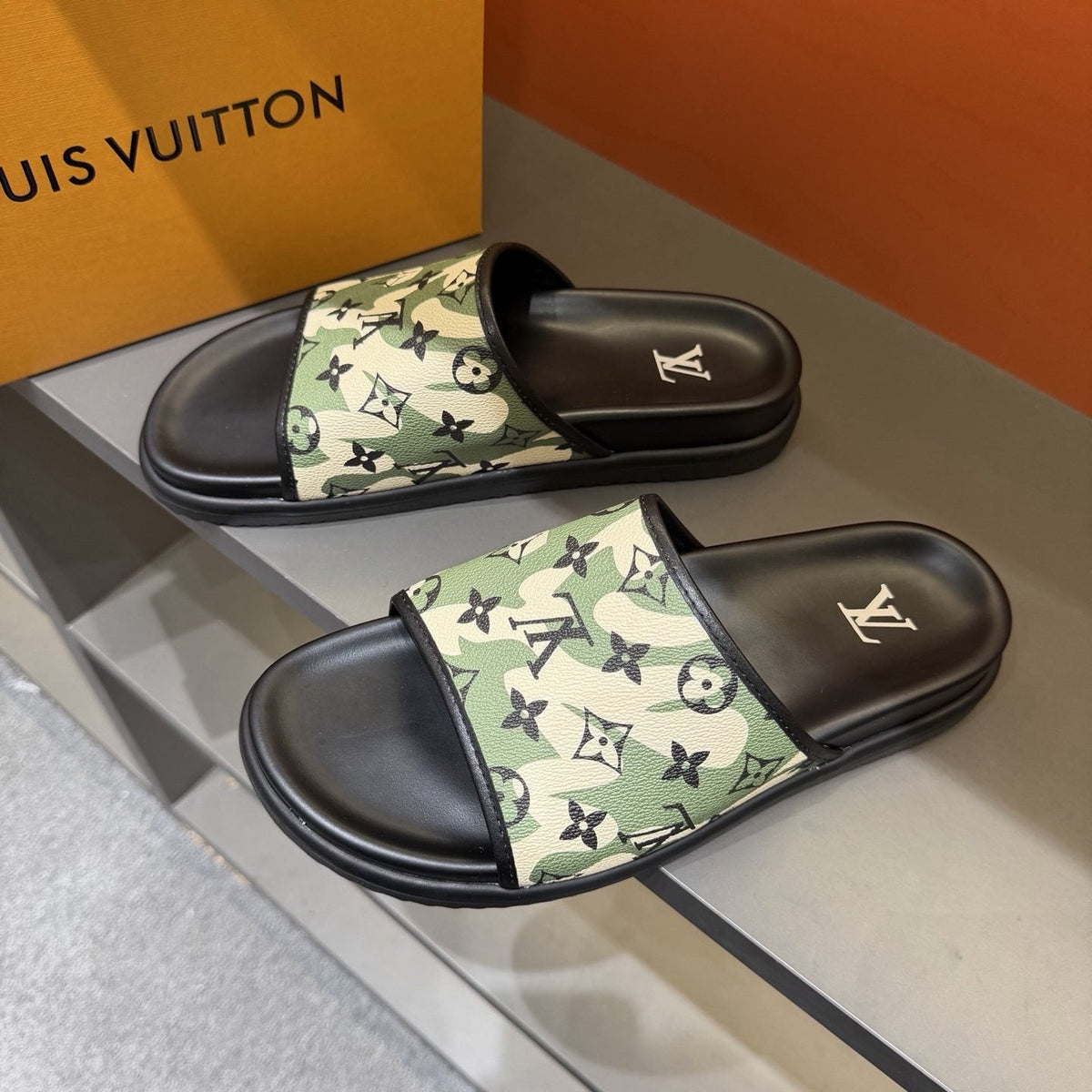 Louis Vuitton Monogram Pattern Slide Sandals