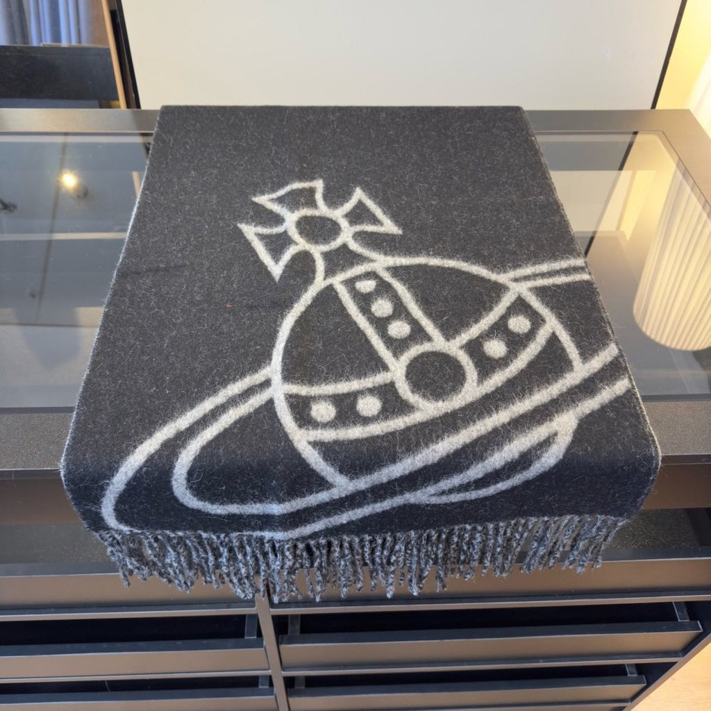 Vivienne Westwood Orb Motif Fringed Scarf