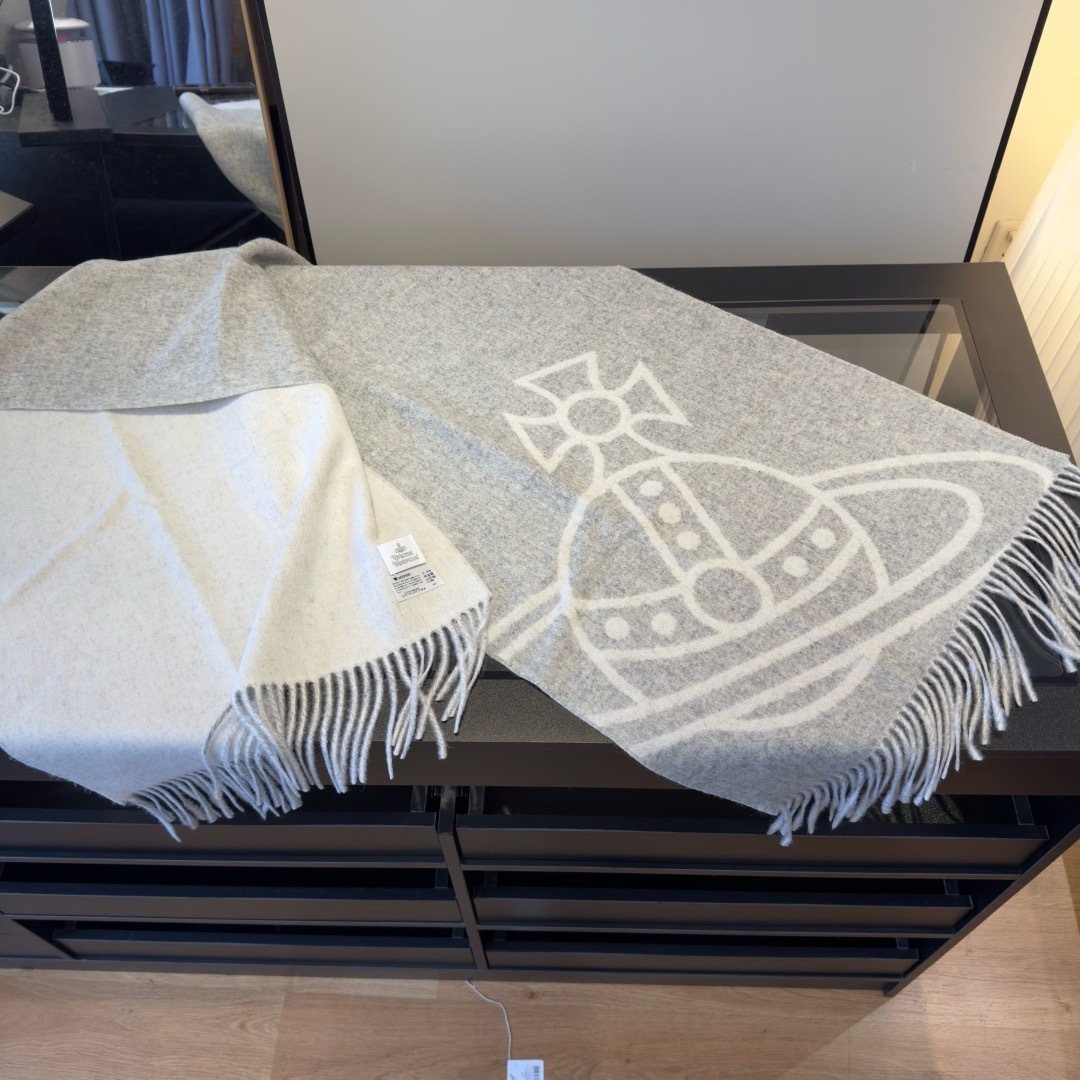 Vivienne Westwood Orb Motif Fringed Scarf