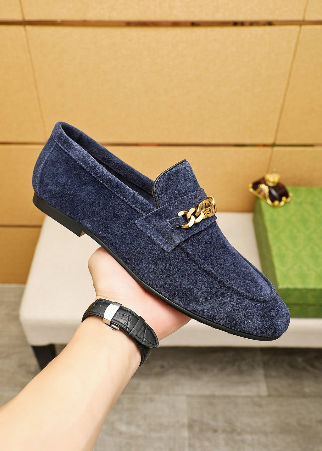 Gucci Chain Detail Loafers