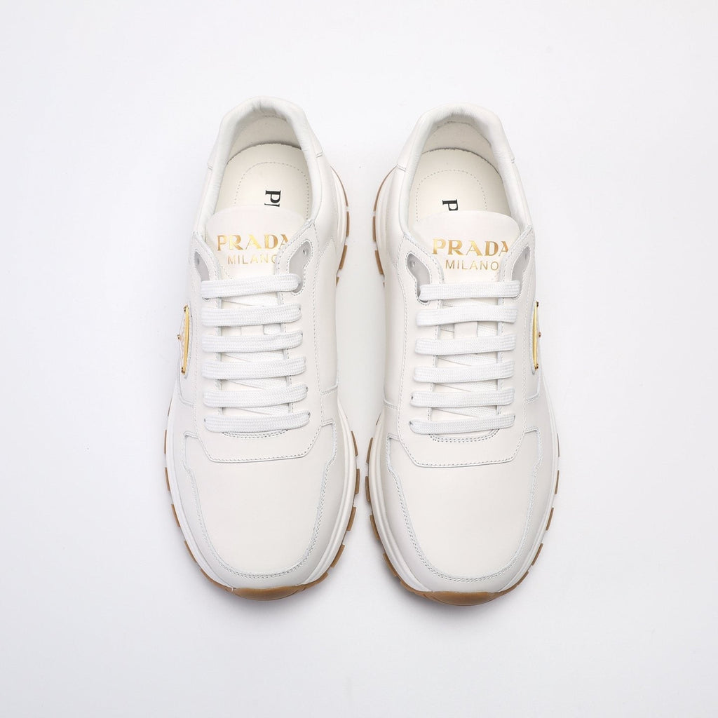 Prada Men's Triangle Badge Low-Top Sneakers - Leather Lining