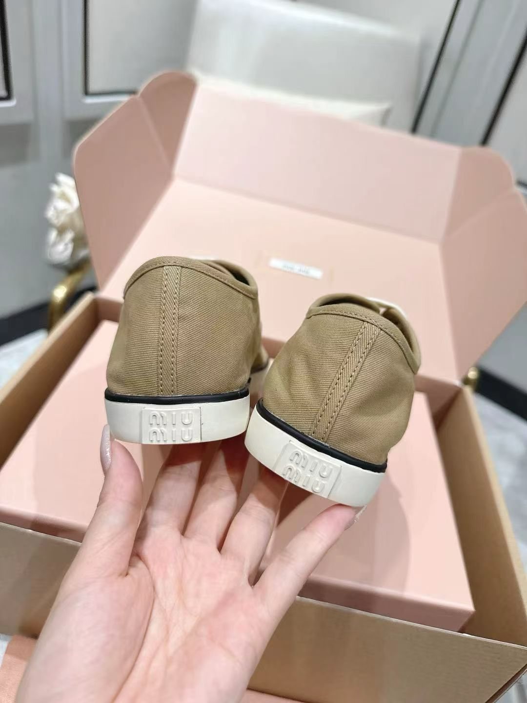 Miu Miu Low-Top Canvas Sneakers
