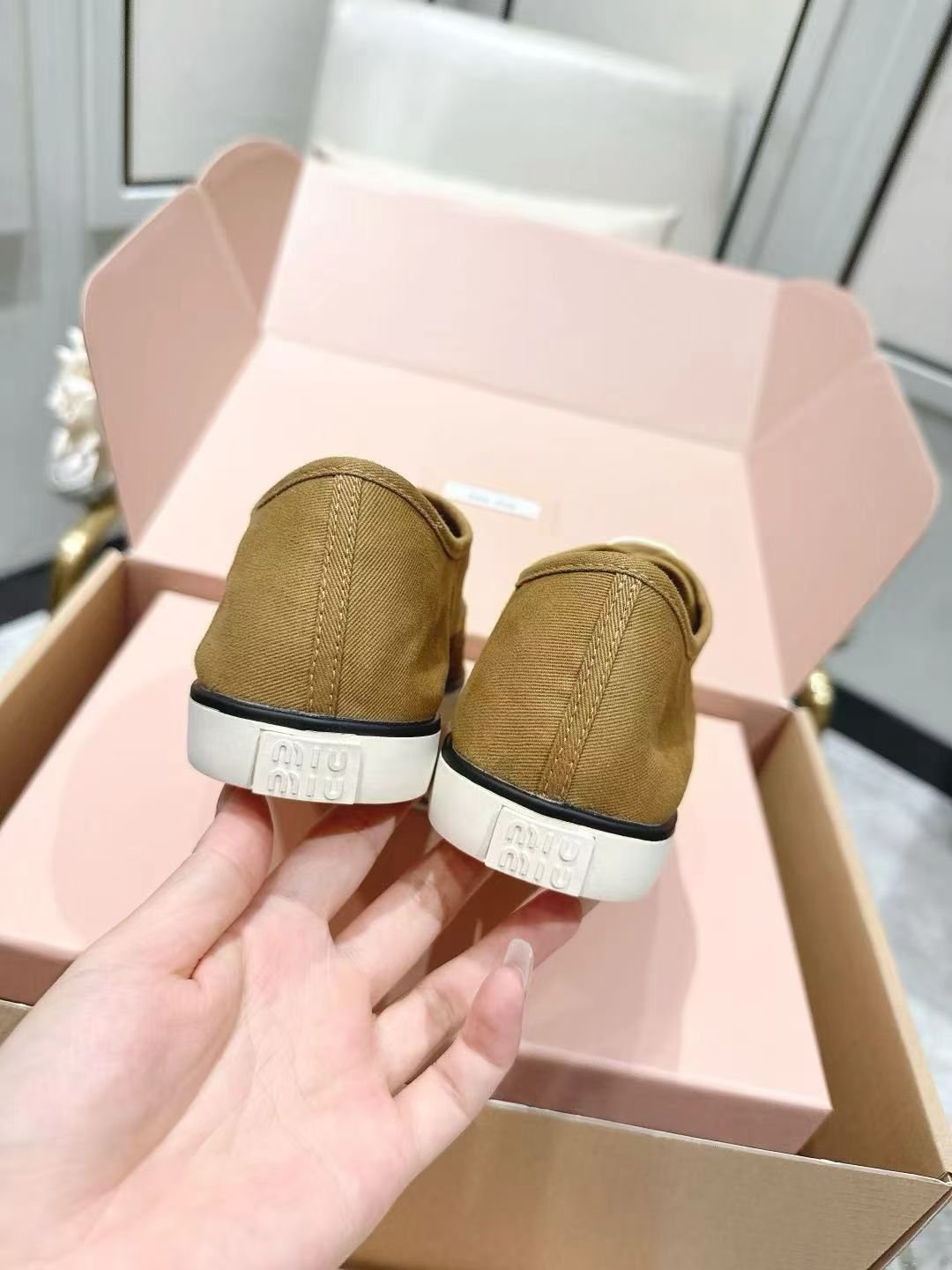 Miu Miu Low-Top Canvas Sneakers