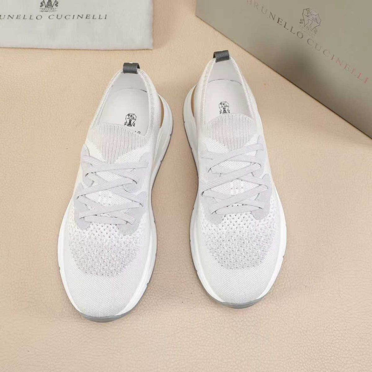 Brunello Cucinelli Knit Lace-Up Sneakers
