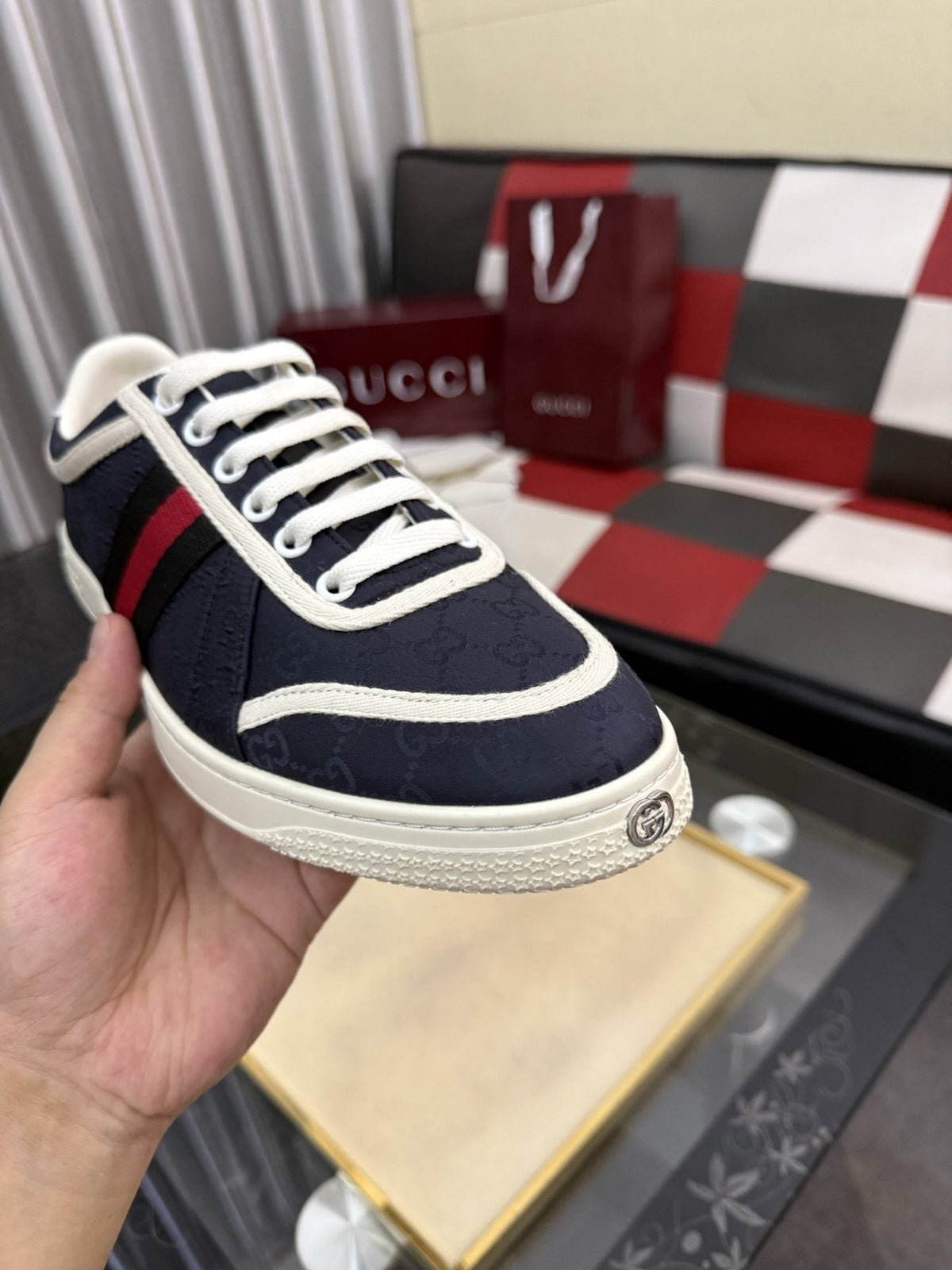 Gucci Striped Low-Top Sneakers