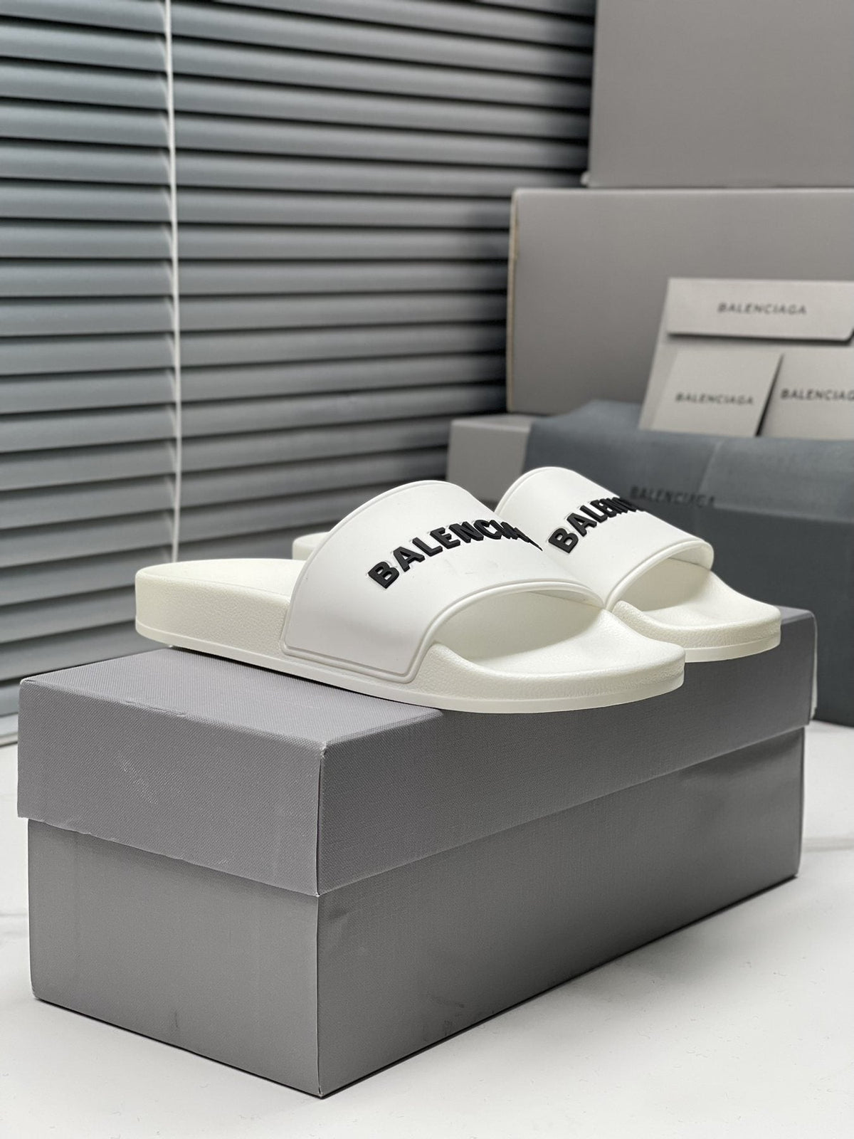Balenciaga Logo Strap Slide Sandals