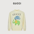 Gucci Whimsical Cartoon Elephant & Bird Rainy Day Series Crewneck Sweatshirt