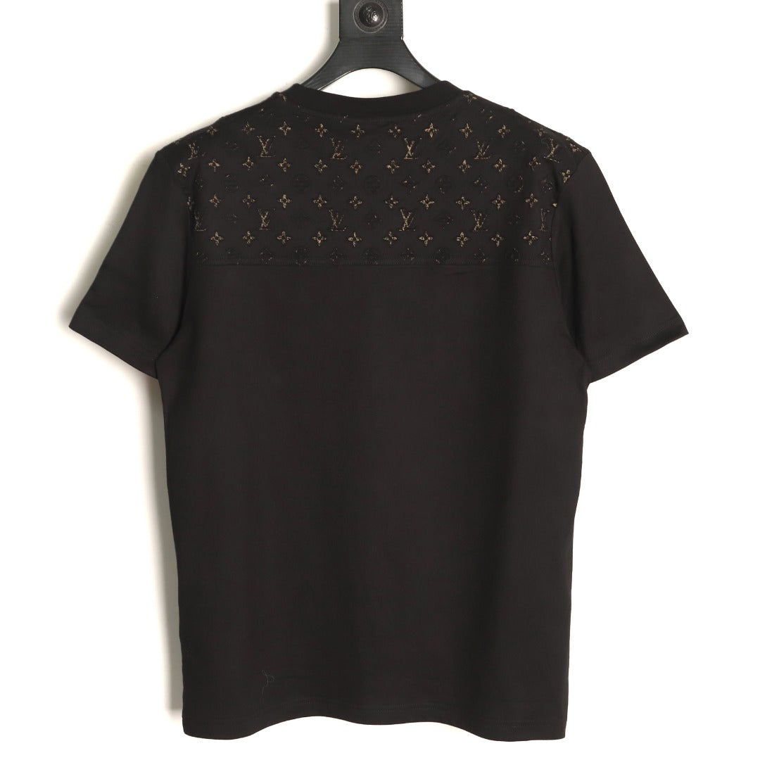 Louis Vuitton Black LV Embossed-Detail Short-Sleeve T-Shirt