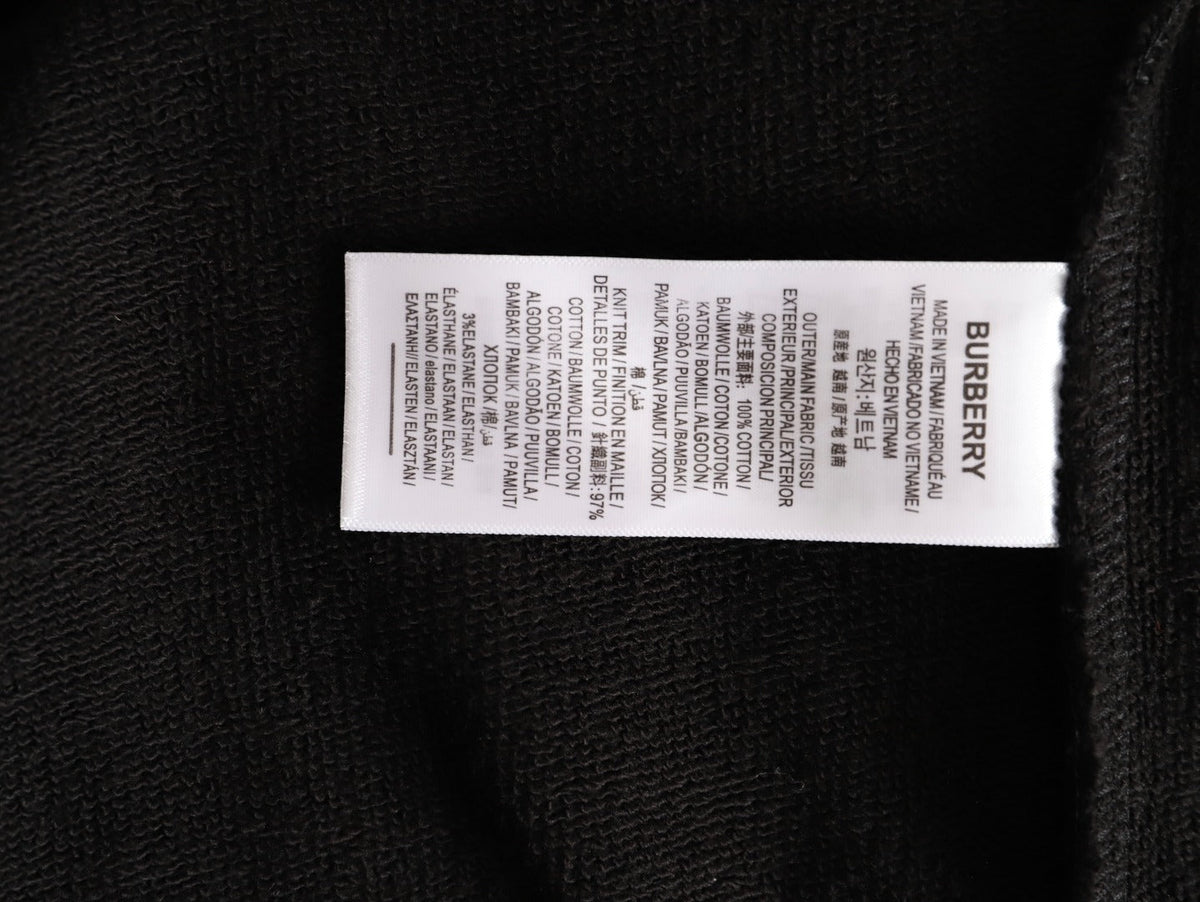 Burberry Check Tape Pullover Hoodie - Black
