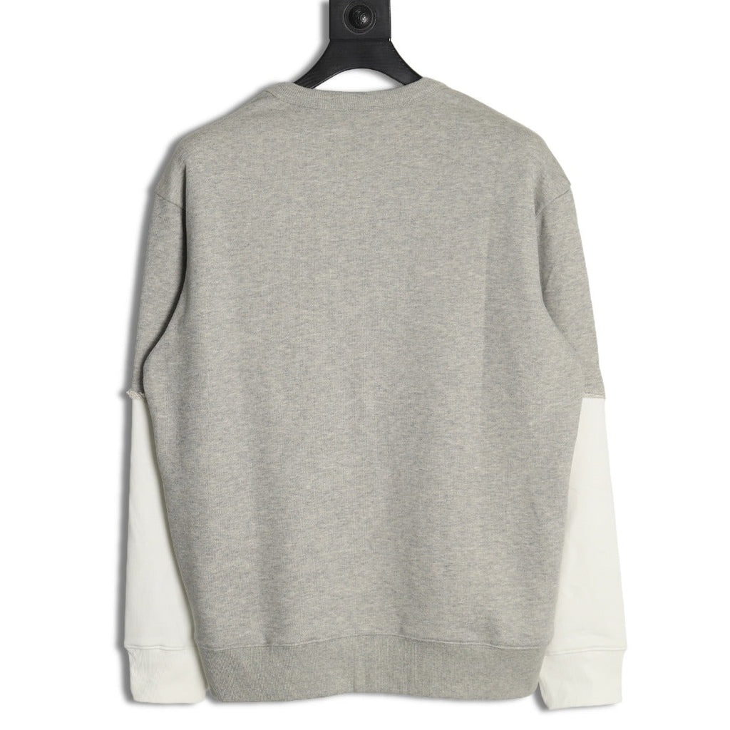 Gucci Lettering Layered-Look Crewneck Sweatshirt - Gray