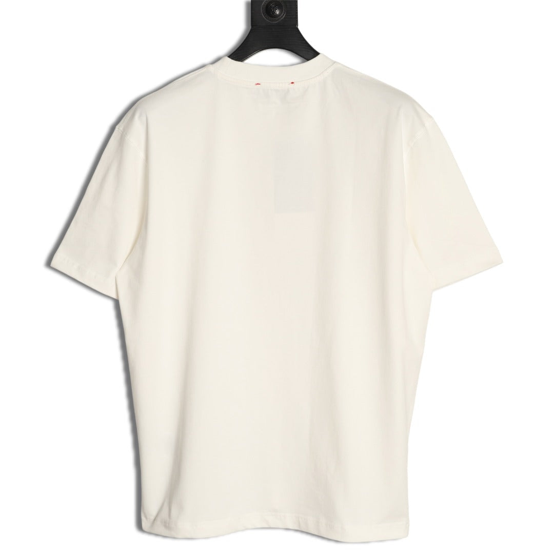 Gucci Interlocking-G Square Lettering T-Shirt - Cream with Red and Green